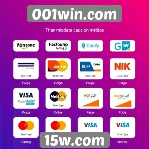 Métodos de pagamento aceitos no 001win.com